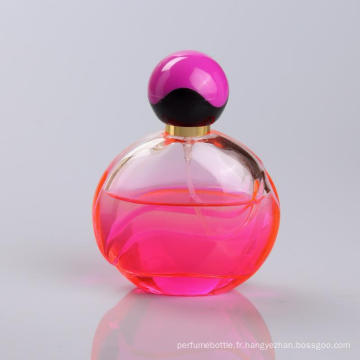 Bouteille de parfum en verre rose de forme unique de 50ml pour des femmes